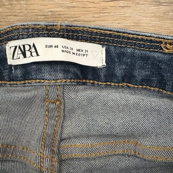 Zara Blue Woman's Distress  High Waisted Skinny Jeans Size 31 - Picture 5 of 6